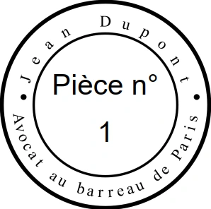 Exemple de tampon numérique rond : Cabinet Dupont, Paris, avocat à la cour.