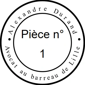 Exemple de tampon numérique rond : Cabinet Durand, Lille, avocat à la cour.